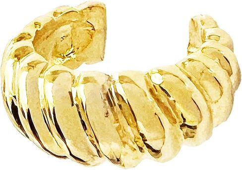 Korean Cuff Geometric Minimalist Earring for Women Teen Girls - Gold Color, Safe for Sensitive Ears, Lightweight, IKIKATA K-pop K-drama Fashion Minimalist Trend Female Gift & Jewelry, Sold As Single in Saudi Arabia