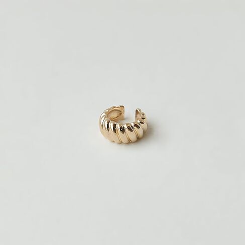 Korean Cuff Geometric Minimalist Earring for Women Teen Girls - Gold Color, Safe for Sensitive Ears, Lightweight, IKIKATA K-pop K-drama Fashion Minimalist Trend Female Gift & Jewelry, Sold As Single in Saudi Arabia