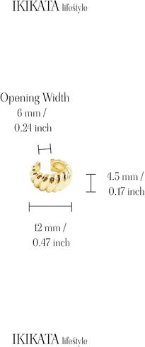 Korean Cuff Geometric Minimalist Earring for Women Teen Girls - Gold Color, Safe for Sensitive Ears, Lightweight, IKIKATA K-pop K-drama Fashion Minimalist Trend Female Gift & Jewelry, Sold As Single in Saudi Arabia