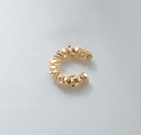 Korean Cuff Geometric Minimalist Earring for Women Teen Girls - Gold Color, Safe for Sensitive Ears, Lightweight, IKIKATA K-pop K-drama Fashion Minimalist Trend Female Gift & Jewelry, Sold As Single in Saudi Arabia