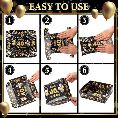 Tenceur 50 Pcs 40th Birthday Party Gold and Silver Paper Food Trays 5 lb Large 40th Birthday Party Supplies Disposable Nacho Boats Snack Serving Trays for Men Women Party Decorations in Saudi Arabia