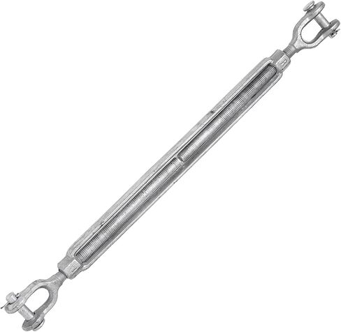 Indusco TB034IM28 Hot Dipped Drop Forged Galvanized Steel Jaw and Jaw Turnbuckle, 5200 lbs Working Load Limit, 3/4" Threaded Diameter x 18" Take Up, 29" Length in Saudi Arabia
