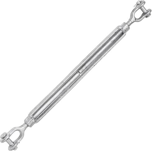 Indusco TB034IM28 Hot Dipped Drop Forged Galvanized Steel Jaw and Jaw Turnbuckle, 5200 lbs Working Load Limit, 3/4" Threaded Diameter x 18" Take Up, 29" Length in Saudi Arabia