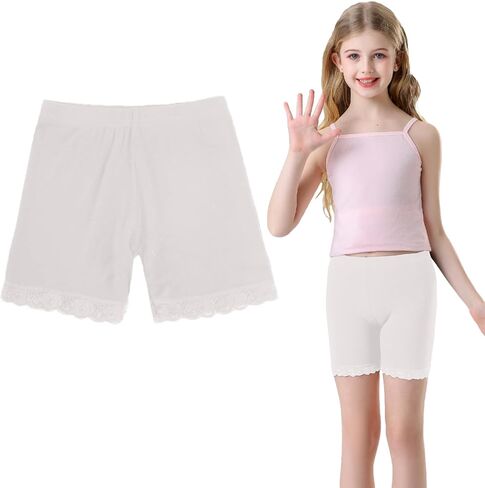 Girls Shorts Dance Lace Undershorts Soft Cotton Athletic Running Bike Shorts in Saudi Arabia