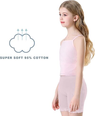 Girls Shorts Dance Lace Undershorts Soft Cotton Athletic Running Bike Shorts in Saudi Arabia