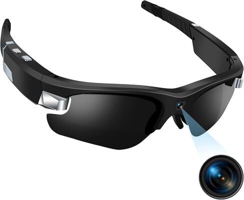 نظارات شمسية فيديو بكاميرا رياضية Sixmou HD 1080P، تسجيل بدون استخدام اليدين للرياضة والمشي لمسافات طويلة وصيد الأسماك والقيادة in Kuwait