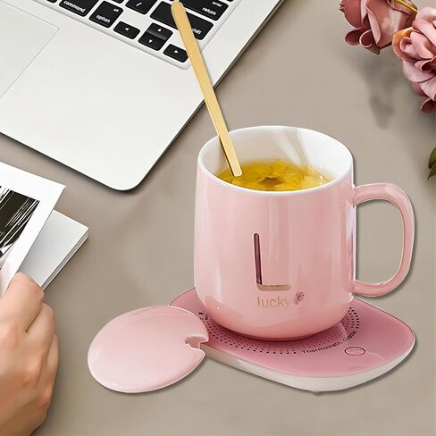 Arimilk Coffee Mug Warmer, Coffee Warmer for Desk Auto Shut Off, Suitable for Heating Milk, Chocolate, Candles，The (White) in Saudi Arabia