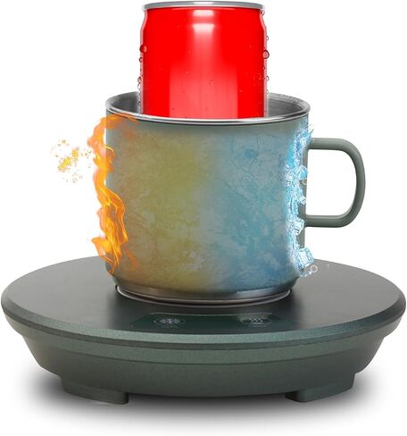 Coffee Mug Warmer and Cooler for Desk 2-in-1 Drink Chiller with Heating Mode USB Heating and Cooling Mat Coffee Tea Beverage Cans Cooler & Warmer Heater Chilling Coaster with 11oz Mug Set in Saudi Arabia