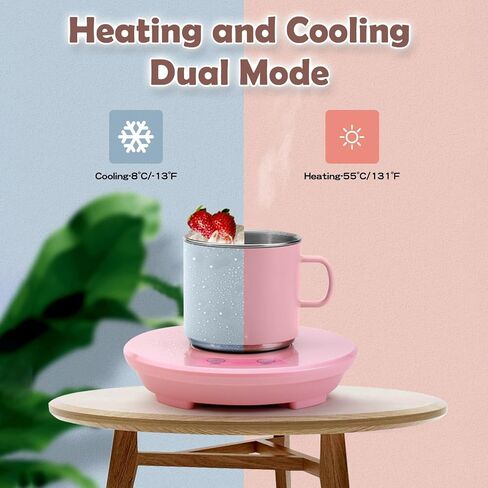 Coffee Mug Warmer and Cooler for Desk 2-in-1 Drink Chiller with Heating Mode USB Heating and Cooling Mat Coffee Tea Beverage Cans Cooler & Warmer Heater Chilling Coaster with 11oz Mug Set in Saudi Arabia