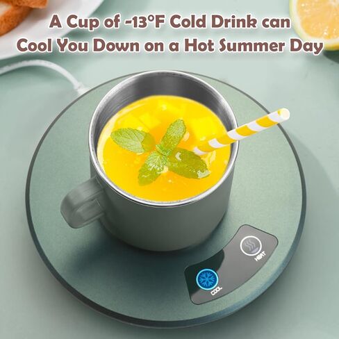 Coffee Mug Warmer and Cooler for Desk 2-in-1 Drink Chiller with Heating Mode USB Heating and Cooling Mat Coffee Tea Beverage Cans Cooler & Warmer Heater Chilling Coaster with 11oz Mug Set in Saudi Arabia