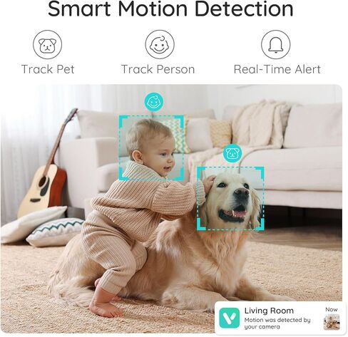 كاميرا CURISEE 2K للحيوانات الأليفة، كاميرا أمان داخلية، كاميرا للأطفال، كاميرا للكلاب، كاميرا ذكية مع تطبيق الهاتف 2.4 جيجا هرتز، كاميرا واي فاي 360 درجة وإمالة، صوت ثنائي الاتجاه، رؤية ليلية، كشف الحركة بالذكاء الاصطناعي وتتبعها in Kuwait