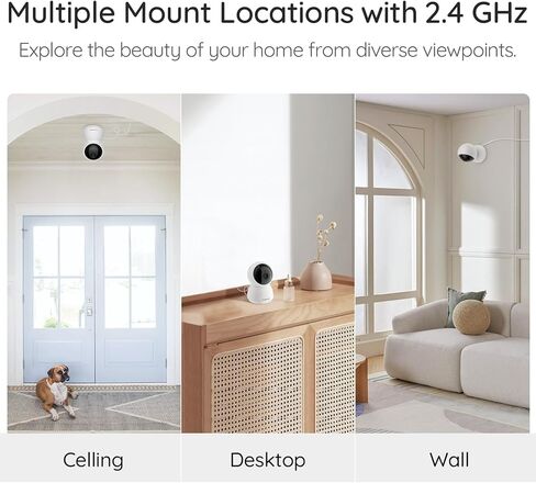 كاميرا CURISEE 2K للحيوانات الأليفة، كاميرا أمان داخلية، كاميرا للأطفال، كاميرا للكلاب، كاميرا ذكية مع تطبيق الهاتف 2.4 جيجا هرتز، كاميرا واي فاي 360 درجة وإمالة، صوت ثنائي الاتجاه، رؤية ليلية، كشف الحركة بالذكاء الاصطناعي وتتبعها in Kuwait