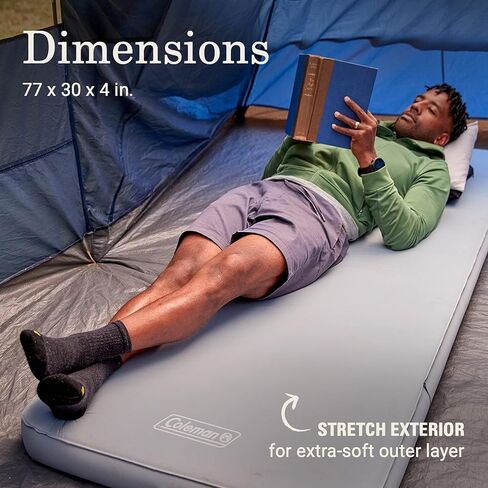 Coleman Cloudland Self-Inflating Sleeping Pad, Extra Thick Design and Insulating Foam for Comfort and Warmth, Easy Inflation Lightweight Camping Pad with Stretch Exterior and Durable Coating in Saudi Arabia