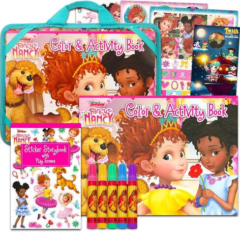 مجموعة أنشطة مكتب ديزني فانسي نانسي للأطفال - حزمة مع مجموعة فنية فانسي نانسي مع مكتب لاب توب وصفحات تلوين وملصقات والمزيد | كمبيوتر محمول للسفر للفتيات in Kuwait