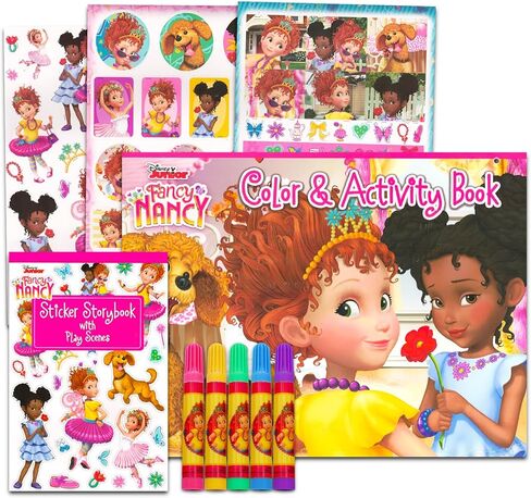 مجموعة أنشطة مكتب ديزني فانسي نانسي للأطفال - حزمة مع مجموعة فنية فانسي نانسي مع مكتب لاب توب وصفحات تلوين وملصقات والمزيد | كمبيوتر محمول للسفر للفتيات in Kuwait