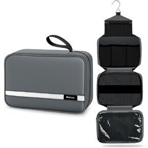 حقيبة أدوات الزينة ماليتون للرجال والنساء، حقيبة أدوات الزينة للسفر، حقيبة أدوات الزينة المعلقة، منظم النظافة مع 4 مقصورات مقاومة للماء، حقيبة دش الحمام الكبيرة، حقيبة سفر (أسود) in Kuwait