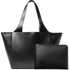 Juliette Soft Large Tote - Tote Bag for Women with Laptop Sleeve, Detachable Crossbody Strap, Pass-Through Band, Drink Bottle Holder, Modern Tote Bag for Work, Travel, 22L - Black in Saudi Arabia
