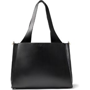Juliette Soft Work Tote - Tote Bag for Women with Laptop Sleeve, Detachable Crossbody Strap, Pass-Through Band, Drink Bottle Holder, Modern Tote Bag for Work & Travel, 18L - Black in Saudi Arabia