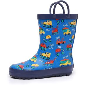 Kids Rain Boots for Girls & Boys，Toddler Waterproof Natural Rubber Rain Boots with Non-Slip Outsole, Easy-On Handles & Fun Patterns in Saudi Arabia