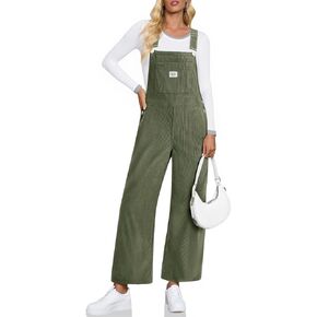 Cicy Bell Womens Corduroy Bib Overalls Casual Adjustable Strap Wide Leg Jumpsuits Baggy Trendy Long Rompers with Pockets in Saudi Arabia