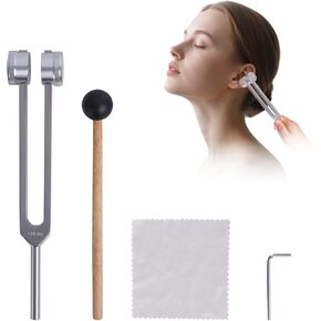 مجموعة شوك ضبط الطاقة - 128 هرتز، أدوات العلاج الصوتي، سبائك الألومنيوم غير المغناطيسية، لاختبارات السمع، مطرقة ضبط خاصة لتنظيف الأذن، أداة تأمل مع حقيبة سفر (جلودن) in Kuwait