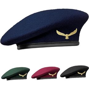 قبعة SILAK ذات الطراز العسكري التقليدي مع شارة النسر المعدنية - مستوحاة من تشي جيفارا، قبعة بيريه صوفية فرنسية للرجال والنساء in Kuwait