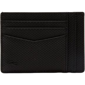 Lacoste Men's Chantaco Leather Card Holder, Black, One Size in Saudi Arabia