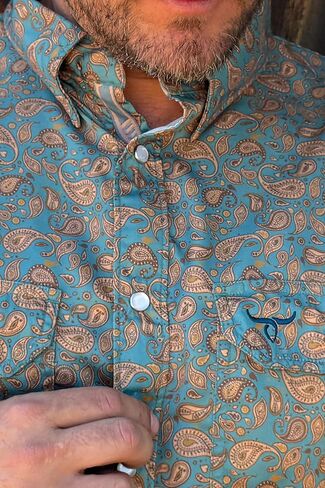 Drover Cowboy Threads Men's Long Sleeve, Signature Series Performance Vent Shirt Buckeye in Kuwait