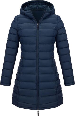 Bellivera Women Puffer Jacket Reversible Spring and Winter Fashion Warm Quilted Long Hooded Padded Bubble Coat in Saudi Arabia