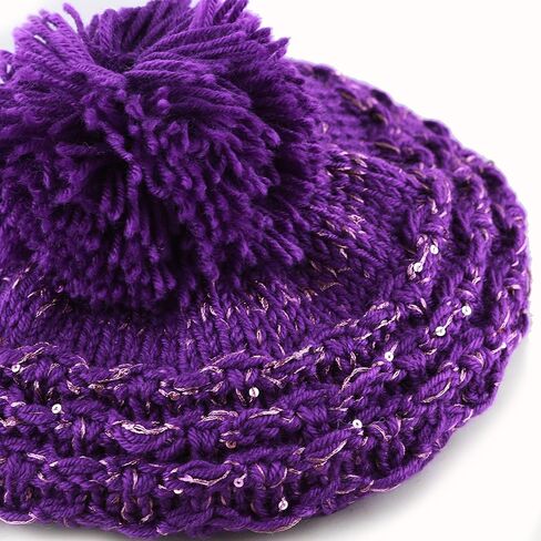 The Hat Depot - قبعة بيريه شتوية متعددة الألوان من نسيج بوم بوم in Kuwait