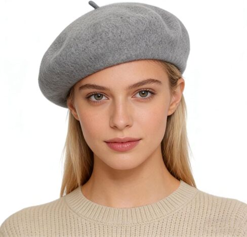 French Wool Beret Hats for Women Man, Beanie Winter, Classic Cap for Women Accessory Winter Daily Wear & Travel Occasions in Saudi Arabia