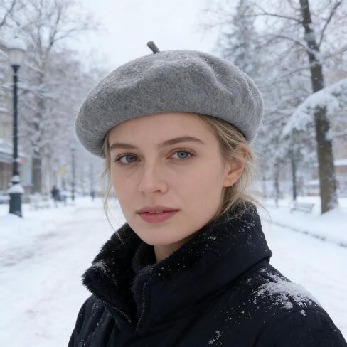 French Wool Beret Hats for Women Man, Beanie Winter, Classic Cap for Women Accessory Winter Daily Wear & Travel Occasions in Saudi Arabia
