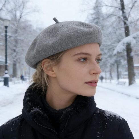 French Wool Beret Hats for Women Man, Beanie Winter, Classic Cap for Women Accessory Winter Daily Wear & Travel Occasions in Saudi Arabia