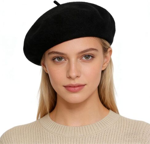French Wool Beret Hats for Women Man, Beanie Winter, Classic Cap for Women Accessory Winter Daily Wear & Travel Occasions in Saudi Arabia