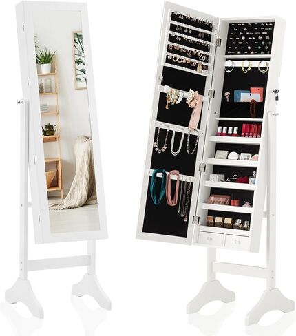 Freestanding Jewelry Armoire Cabinet, 47.3-Inch Full with Enhanced Performance and Practical Design for Everyday Use in Saudi Arabia