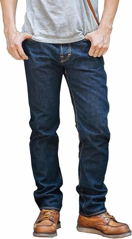Vintage Red Tornado 16oz Men's Jeans Slim Fit Straight Leg Heavyweight Selvedge Jeans for Men Denim Pants One Wash Blue Jean in Saudi Arabia
