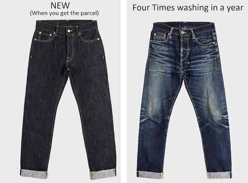 Vintage Red Tornado 16oz Men's Jeans Slim Fit Straight Leg Heavyweight Selvedge Jeans for Men Denim Pants One Wash Blue Jean in Saudi Arabia
