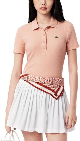 بولو L.12.d للسيدات من Lacoste بأكمام قصيرة وقصة ضيقة باللون الأخضر in Saudi Arabia