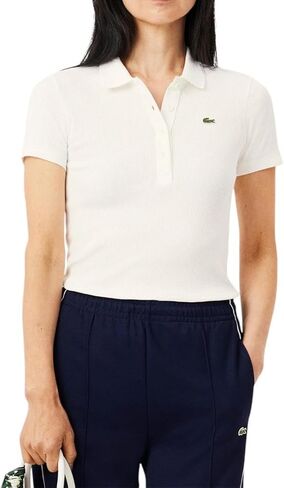 بولو L.12.d للسيدات من Lacoste بأكمام قصيرة وقصة ضيقة باللون الأخضر in Saudi Arabia