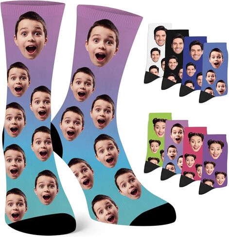 Yopicks Custom Face Socks with Photo,Personalized Funny Socks with picture,Customized Funny Novelty Gifts for Men Women in Saudi Arabia