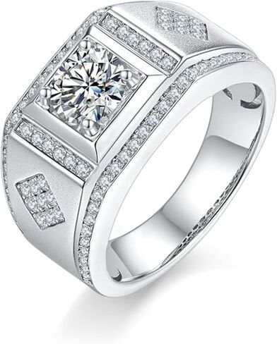 14K Gold Men Wedding Ring,1 Carat Diamond Engagement Rings for Men D-color VVS1,Father's Day Gift in Saudi Arabia