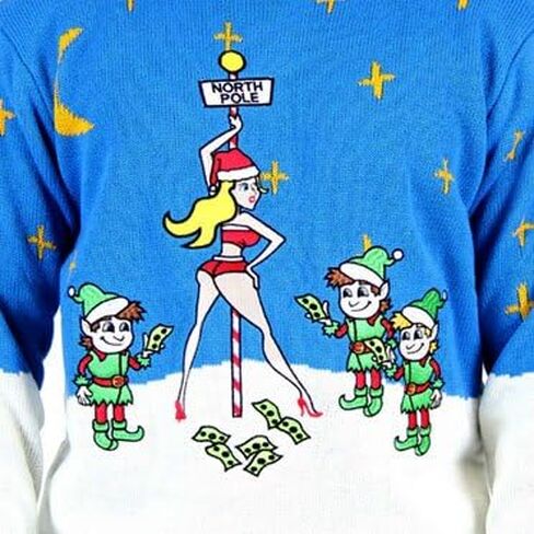 Costume Agent Ugly Christmas Stripper Pole Adult Sweater in Saudi Arabia