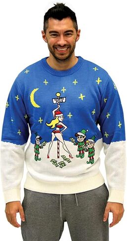 Costume Agent Ugly Christmas Stripper Pole Adult Sweater in Saudi Arabia