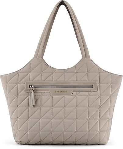 BAGSMART Puffer Tote Bag for Women, Quilted Travel Tote Bag for Work, Large Lightweight Travel Bags with Zipper in Saudi Arabia