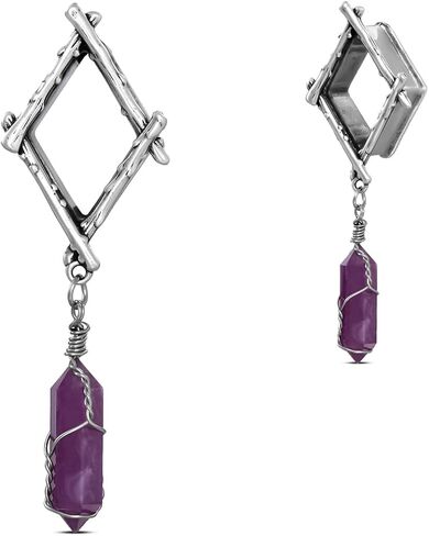 ERKUOO 2PCS Ear Gauges Star Dangle Saddle Ear Tunnels Plugs Flesh Piercing Earrings Expander For Women Body Jewelry in Kuwait