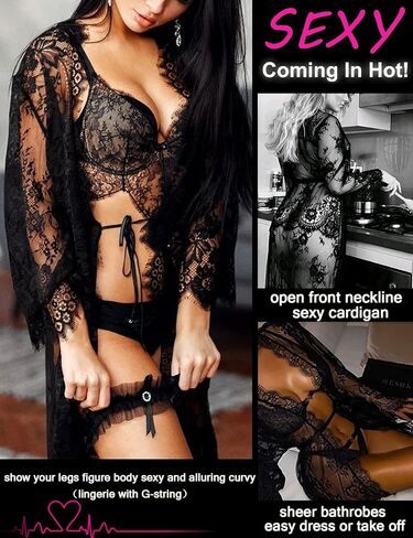 Avidlove Lingerie Robe and Bodysuit,Medium in Saudi Arabia