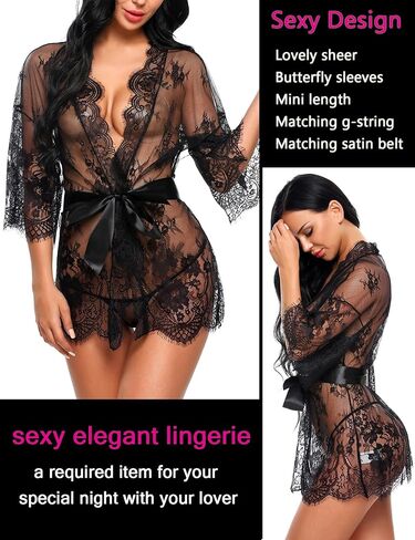 Avidlove Lingerie Robe and Bodysuit,Medium in Saudi Arabia