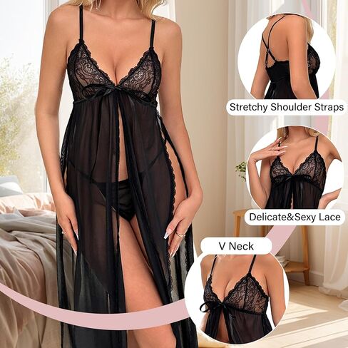 Lingerie for Women Sexy Babydoll Chemise Naughty Lingerie Sets Nightgown Sexy Lace Dress Sleepwear Teddy Outfits for Women in Saudi Arabia