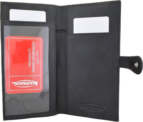 Marshal Genuine Leather Basic Checkbook Holder with Snap Closure (CN Red) in Saudi Arabia