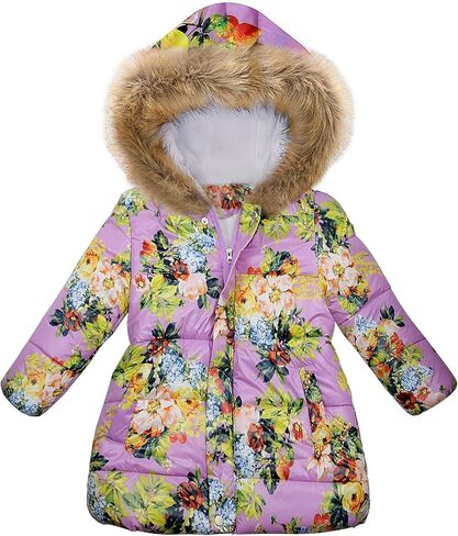Girl's Coat Winter Outwear Hooded Puffer Jacket KidS Parka Fleece Snow With Pocket in Saudi Arabia